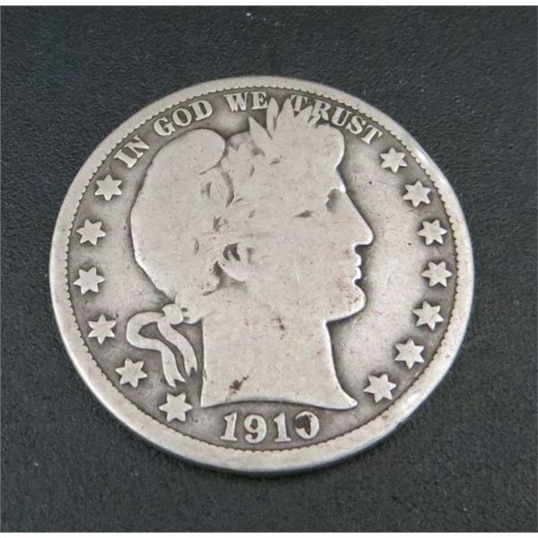 1910 USA Barber Half Dollar Silver Coin