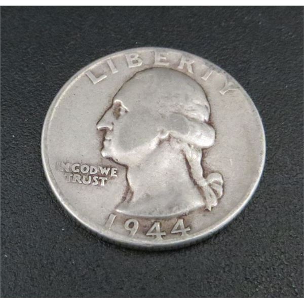 1944 USA Silver 25 Cent Coin