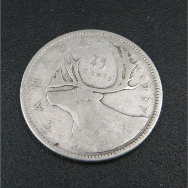 1937 Canadian Silver 25 Cent Coin