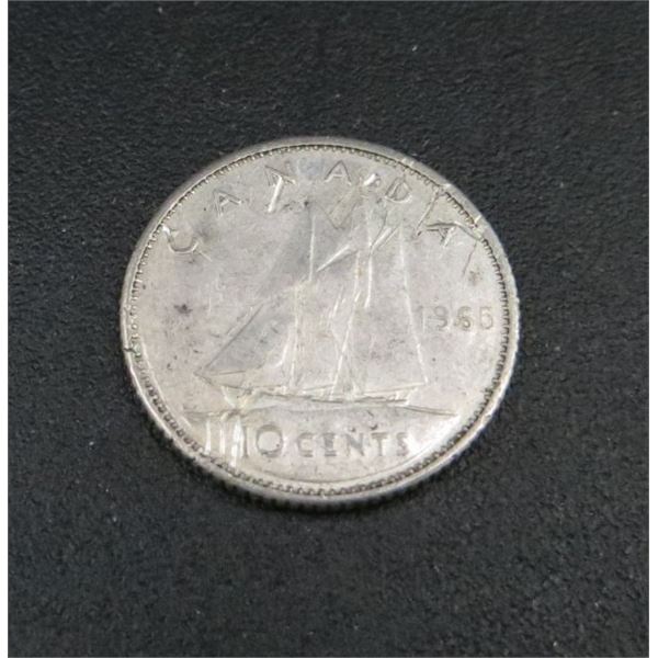 1965 Canadian Silver 10 Cent Coin