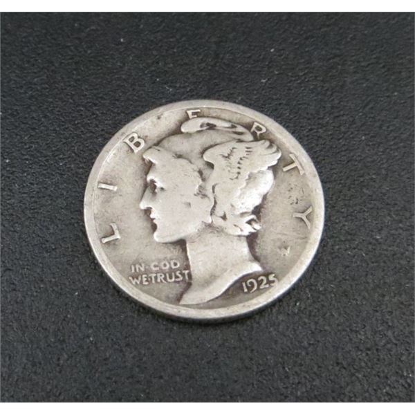 1925 USA Silver 10 Cent Coin