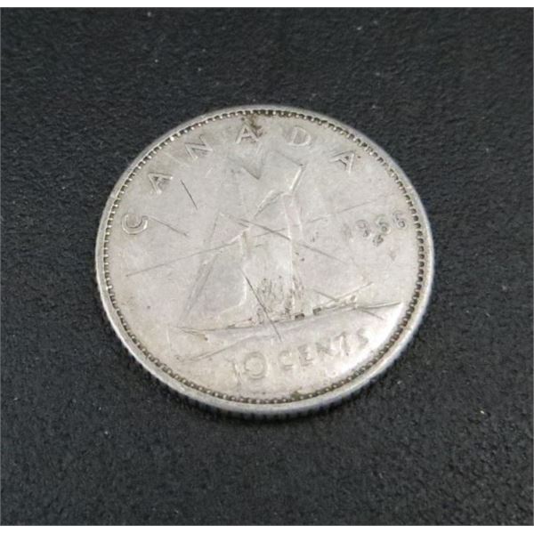 1966 Canadian Silver 10 Cent Coin