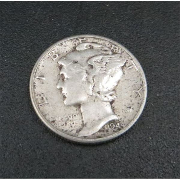 1944 USA Silver 10 Cent Coin