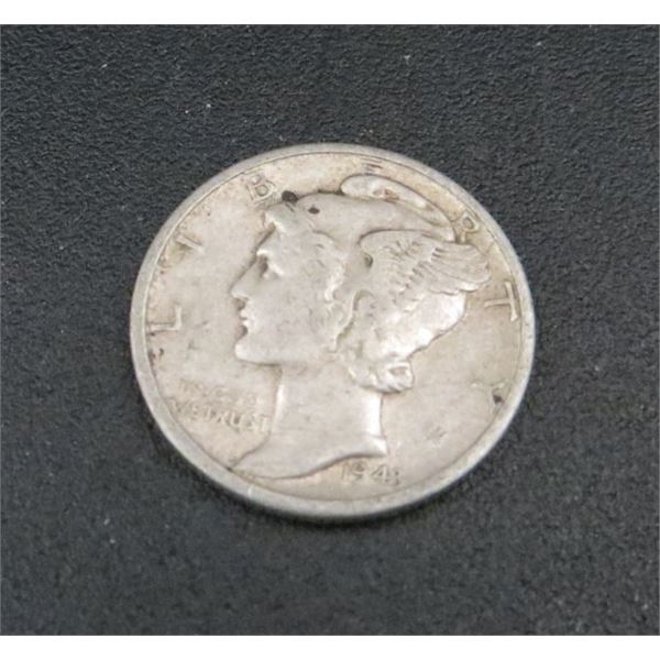 1943 USA Silver 10 Cent Coin