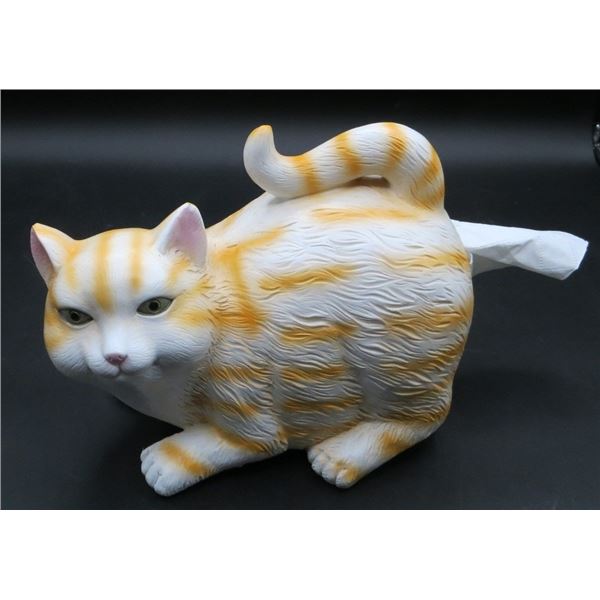 Orange Tabby Green Eyes Cat Tissue Holder Butt Tissue Dispenser