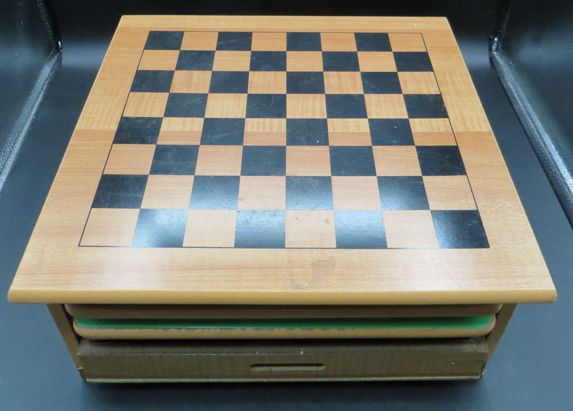 Vintage Wooden Multi Game Center Checkers, Snakes & Ladders & More With ...