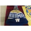 Image 8 : Winnipeg Blue Bombers Vintage Lot: Rare Jim Beam Glass, Vintage Lp, Chris Walby Signed Poster, Toque