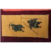 Image 2 : Vintage Inuit Soapstone Scratch Carving Wall Hanging, Signed, 8.5" Wide X 6" Tall, Plus 2 Burlap...