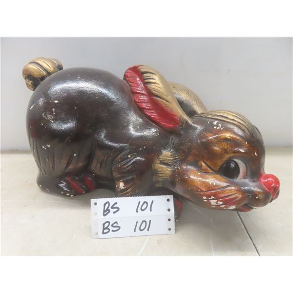 Large Chalkware Rabbit Ornament