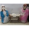 Image 1 : Nativity Scene Blow Molds, Mary, Joseph, And Baby In Cradle