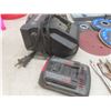 Image 2 : Bosch 18V Battery & Charger, Tool Case, Auger Bits, And Grinding Wheels