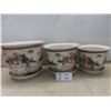 Image 1 : Japanese Pottery Planters, Largest Is 10x12