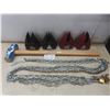 Image 1 : Sledgehammers, Steel Sawhorse Clamps, Padlocks With Keys, And 3 8ft Lengths Of Chain