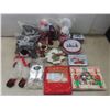 Image 1 : Xmas Lot Snowmen, Globes, Tins, Ornaments, Pine Cones Etc