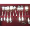 Image 2 : 44 Pc. Community Flatware Set In Velvet & Solid Wood Case VF Cond.
