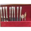Image 3 : 44 Pc. Community Flatware Set In Velvet & Solid Wood Case VF Cond.