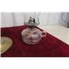 Image 8 : 3 Coal Oil Lamps; 1 Brass & 2 Matching Glass