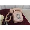 Image 3 : 2 Vintage Rotary & Push Button Telephones, Beige & Pink