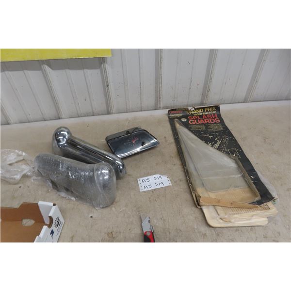 1950’s Chevy Front Bumper Guards, Chrome Mud Flaps & Clock