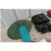 Image 8 : Binoculars (2), Gun Mounts, Oil, Hatchet, Fishing Reel & net