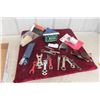 Image 1 : Vintage Motorcycle Bicycle Wrenches, Seat & Harley Davidson speedo with cable, brush