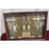 Image 1 : Antique Agricultural Seed Shadow Box & Glass bottles