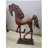 Image 2 : Metal Decorative Horse 20” High Silver Plated, Sewing clock, w/lid, Record Cabinet 23x10x7½