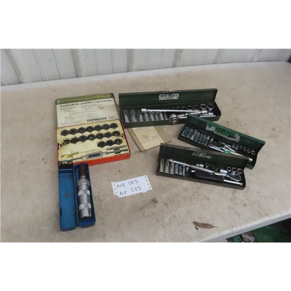 SK Tools 1/4" + 3/8" Socket Sets + Tape & Die Set + Impact Driver Plus another 1/4" Socket Set