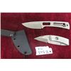 Image 2 : 2  Knives; Straight Chrves American Made with Scabbard  &  Fold Out MCUSTA Japanese