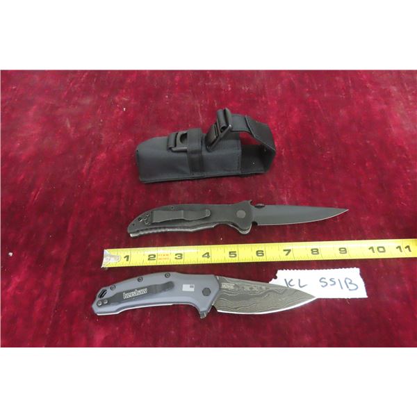 2 x Fold Out Knives 1) Kershaw Made in USA 1778GRYDAM 1) Emerson 615 w/ Sheath