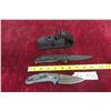 Image 1 : 2 Fold Out Knives;  Kershaw Made in USA 1778GRYDAM & Emerson 615 with Sheath