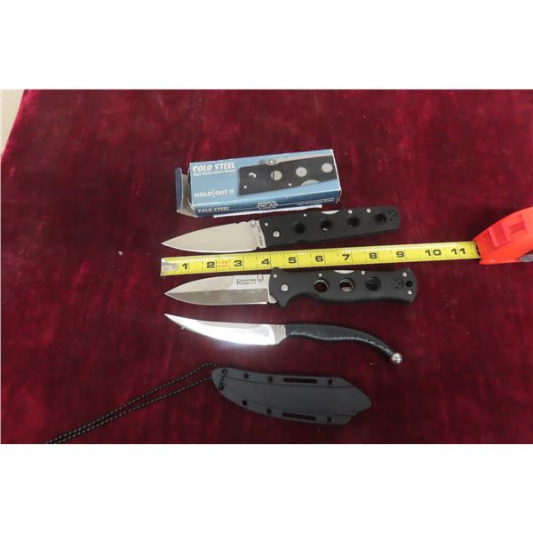 The Spike Cold Steel Straight Blade + Counter Point 1 Cold Steel Folding Knife + Cold Steel Folding