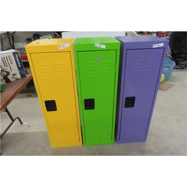 3 Funky Color Metal Lockers 48'' x 15'' x 15'' Each 