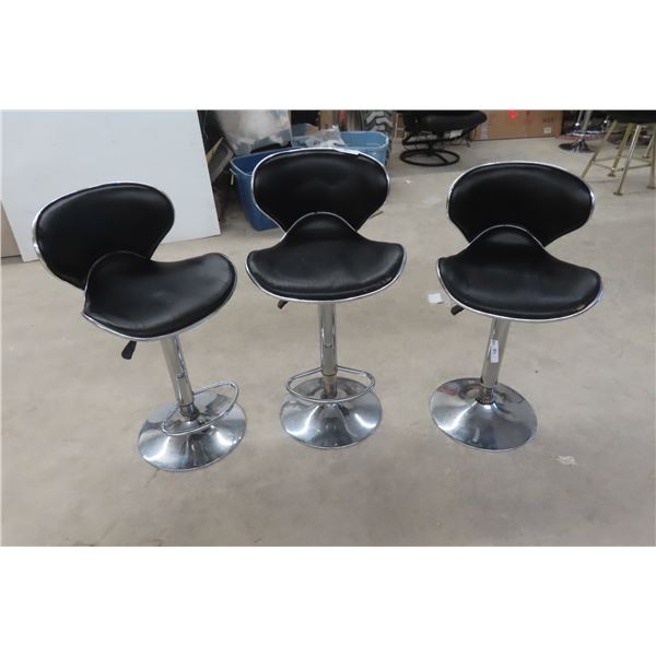 3 Swivel/Adjustable Bar Stools 