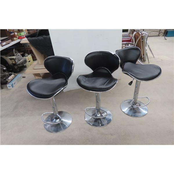 3 Swivel/Adjustable Bar Stools 