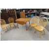 Image 1 : Drop Leaf Table 29'' x 48'' x 48'' with 4 Chairs 