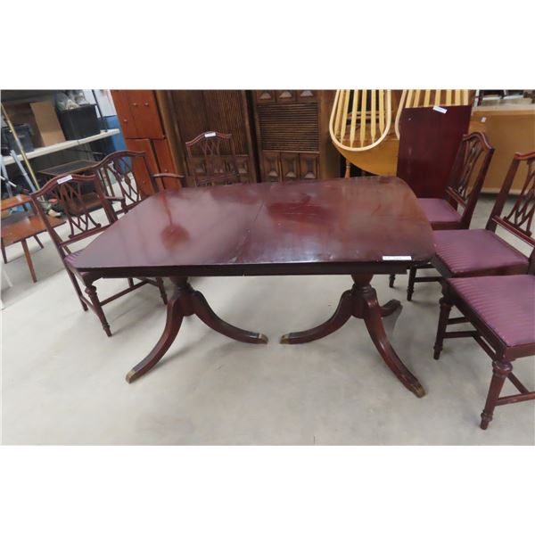 Double Pedestal Dining Room Table 30'' x 56'' x 38'' , 