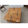 Image 3 : Rustic Coffee Table with Hinged Top for Storage 16'' x 