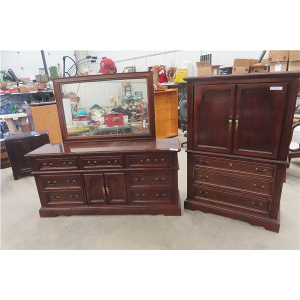 2 Dressers (1) 32'' x 68'' x 18'' with Mirror 31'' x 47'' , 