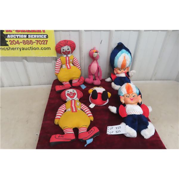 Vintage Stuffies: 2 Canadian Ronald McDonald, Pink 