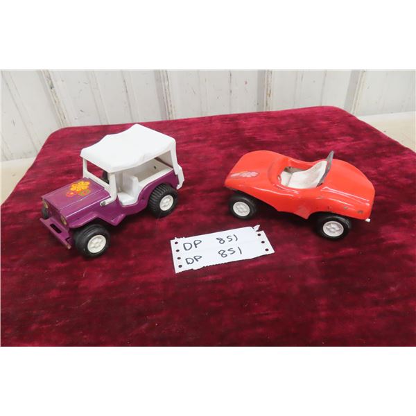 2 Vintage Tonkas: Dune Buggy 7'' x 2 1/2'' x 4'' , Jeep 