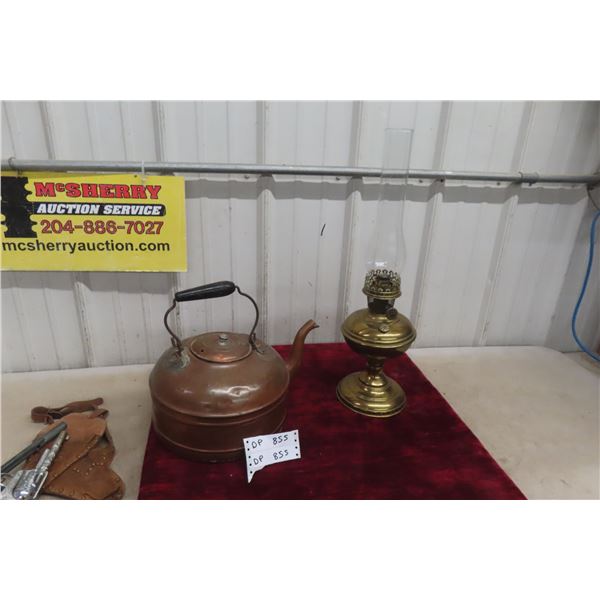Copper Kettle, Brass Aladdin Lamp