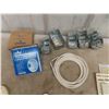 Image 2 : Electrical Supplies: Boxes, Switches, Receptacles, Plastic lamp holders, GFI, Plate Covers + Coat H