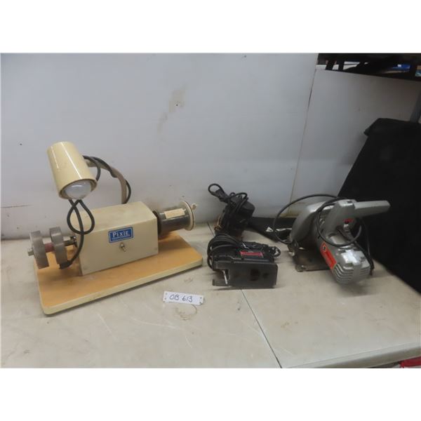 Power Tools: B&D 7¼” Circular Saw, Craftsman Jigsaw, Sander & Pixie Lapidary Cabber Machine