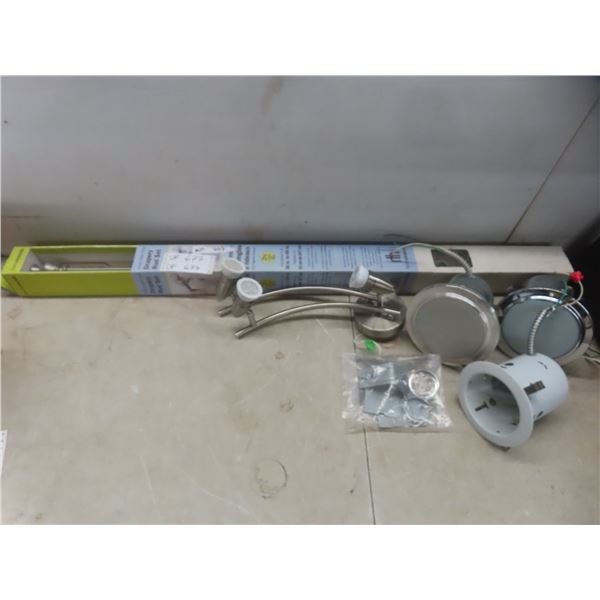 Curtain rod and pot lights