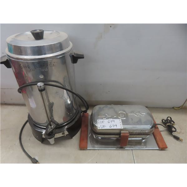 Electric coffee percolator & waffle iron