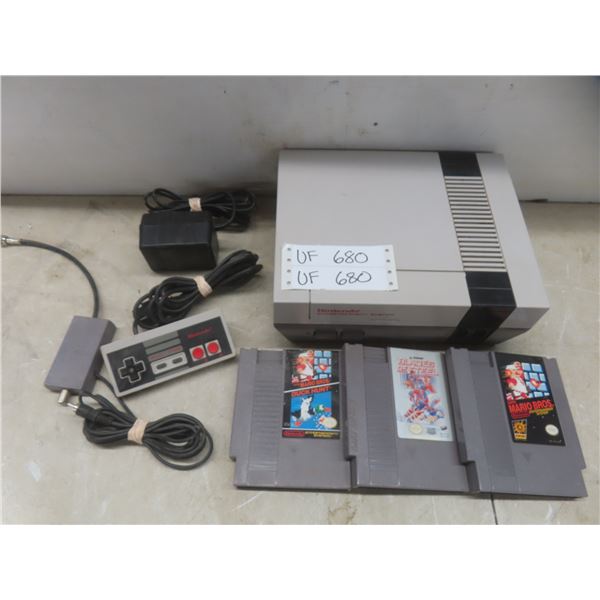 Nintendo NES with 3 games, controller and more