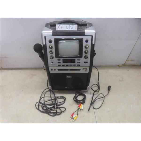 Karaoke machine powers on