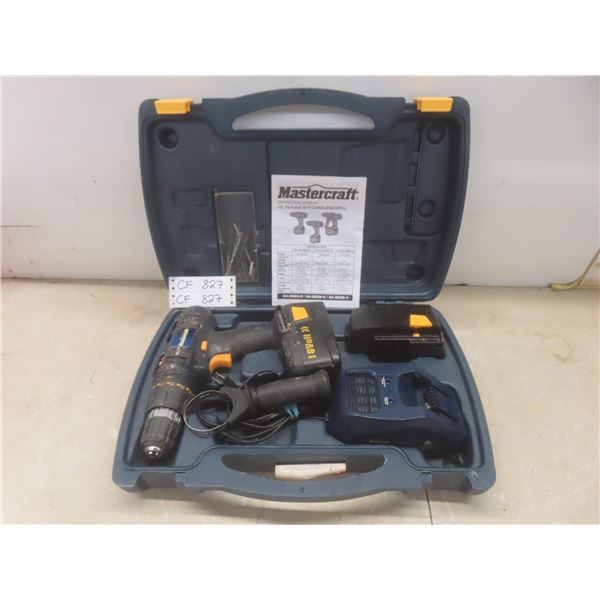 Mastercraft 18V cordless drill w/ 2 batteries and charger