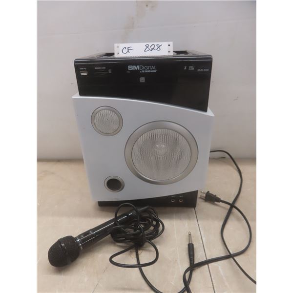Karaoke machine powers on